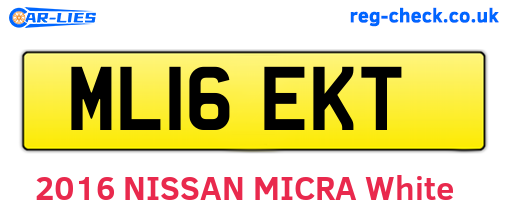 ML16EKT are the vehicle registration plates.
