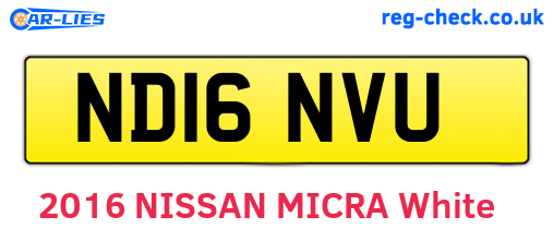 ND16NVU are the vehicle registration plates.