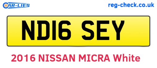 ND16SEY are the vehicle registration plates.