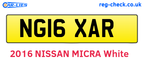 NG16XAR are the vehicle registration plates.