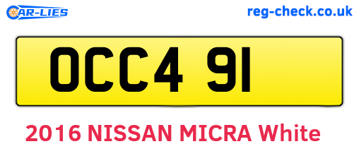 OCC491 are the vehicle registration plates.