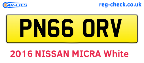PN66ORV are the vehicle registration plates.