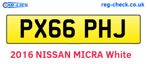 PX66PHJ are the vehicle registration plates.
