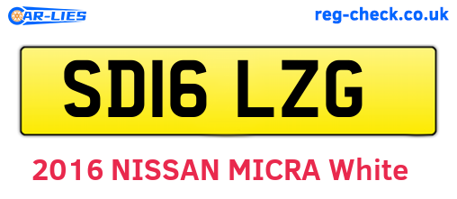 SD16LZG are the vehicle registration plates.