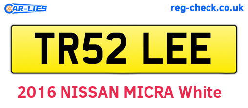 TR52LEE are the vehicle registration plates.