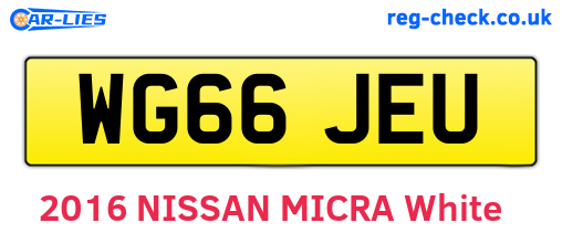 WG66JEU are the vehicle registration plates.