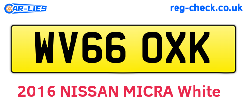 WV66OXK are the vehicle registration plates.