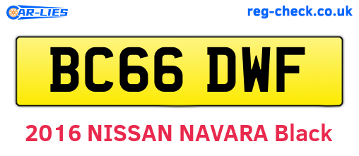 BC66DWF are the vehicle registration plates.