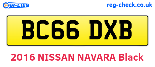 BC66DXB are the vehicle registration plates.
