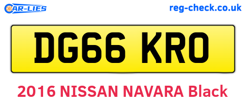 DG66KRO are the vehicle registration plates.