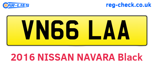 VN66LAA are the vehicle registration plates.