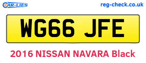 WG66JFE are the vehicle registration plates.