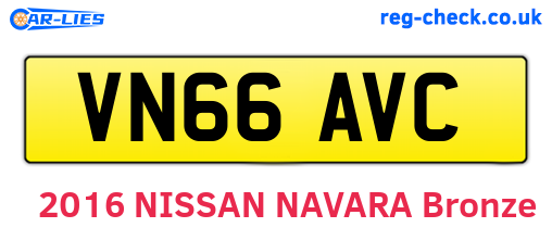 VN66AVC are the vehicle registration plates.