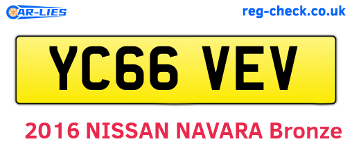 YC66VEV are the vehicle registration plates.