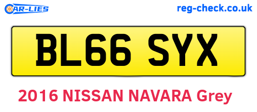 BL66SYX are the vehicle registration plates.