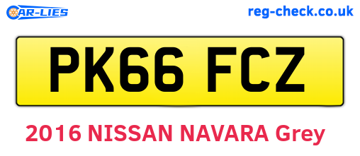 PK66FCZ are the vehicle registration plates.