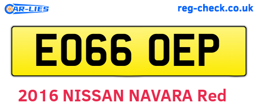 EO66OEP are the vehicle registration plates.