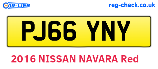 PJ66YNY are the vehicle registration plates.
