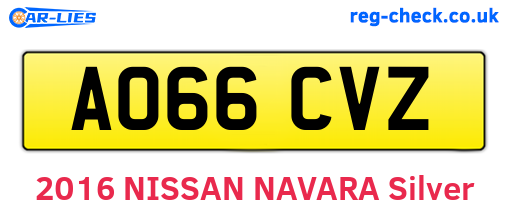 AO66CVZ are the vehicle registration plates.