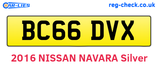 BC66DVX are the vehicle registration plates.