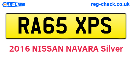 RA65XPS are the vehicle registration plates.