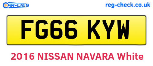 FG66KYW are the vehicle registration plates.