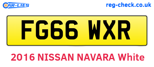 FG66WXR are the vehicle registration plates.
