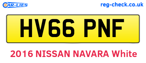 HV66PNF are the vehicle registration plates.