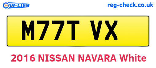 M77TVX are the vehicle registration plates.