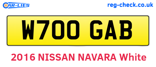 W700GAB are the vehicle registration plates.