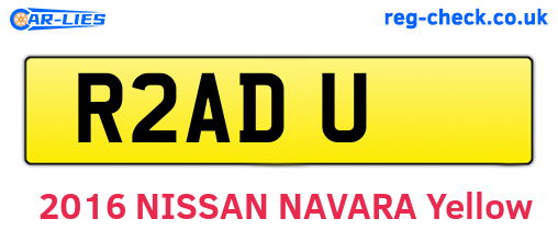 R2ADU are the vehicle registration plates.