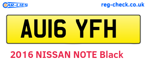 AU16YFH are the vehicle registration plates.