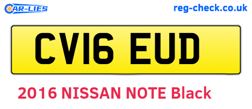CV16EUD are the vehicle registration plates.