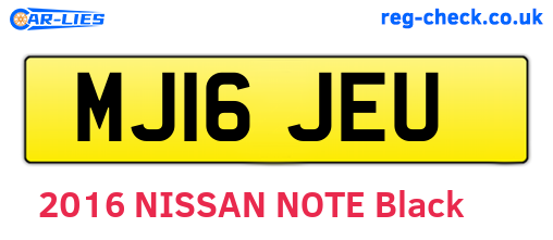 MJ16JEU are the vehicle registration plates.