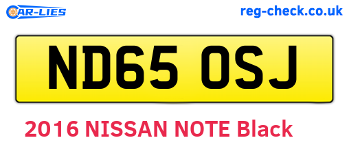 ND65OSJ are the vehicle registration plates.