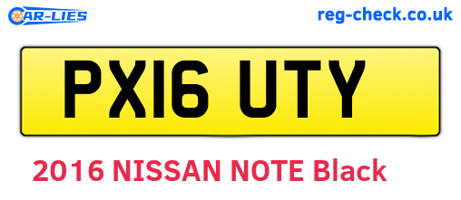 PX16UTY are the vehicle registration plates.