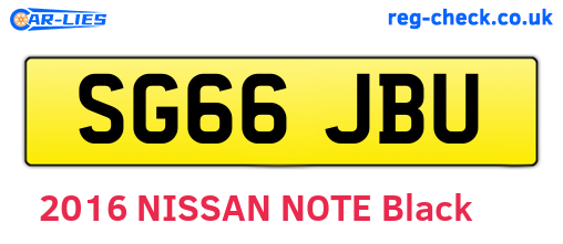 SG66JBU are the vehicle registration plates.