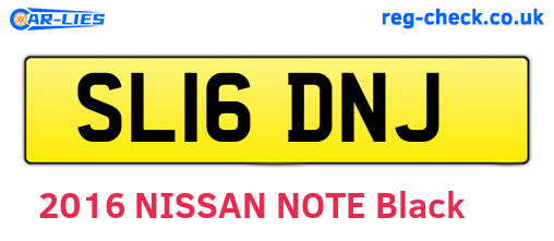 SL16DNJ are the vehicle registration plates.