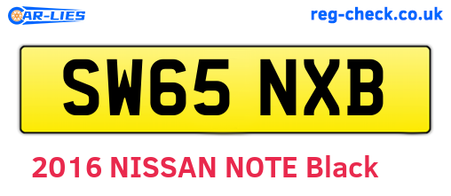 SW65NXB are the vehicle registration plates.