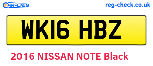 WK16HBZ are the vehicle registration plates.