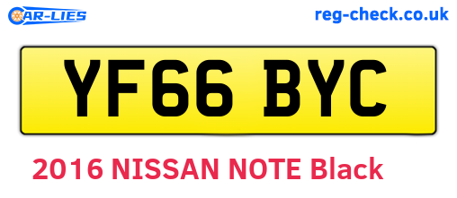 YF66BYC are the vehicle registration plates.
