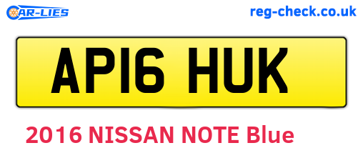 AP16HUK are the vehicle registration plates.