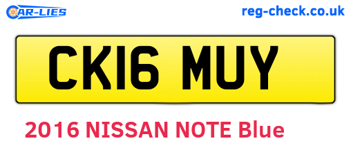 CK16MUY are the vehicle registration plates.
