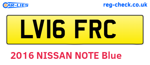 LV16FRC are the vehicle registration plates.