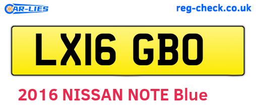 LX16GBO are the vehicle registration plates.