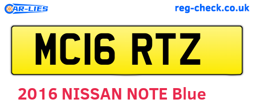 MC16RTZ are the vehicle registration plates.