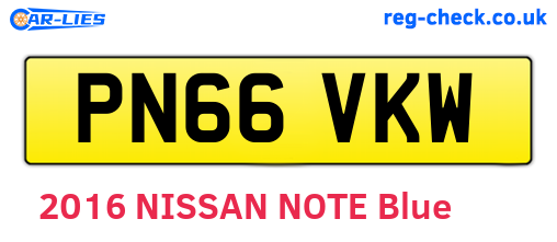 PN66VKW are the vehicle registration plates.