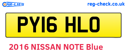 PY16HLO are the vehicle registration plates.