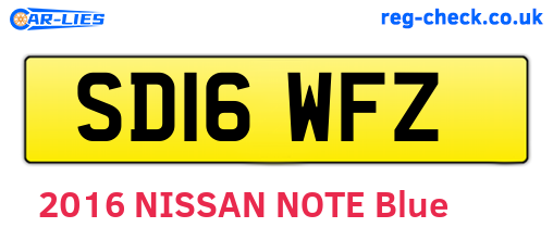 SD16WFZ are the vehicle registration plates.