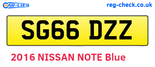 SG66DZZ are the vehicle registration plates.